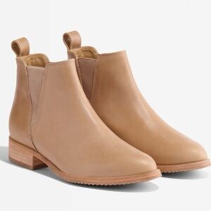 Nisolo Women's Chelsea Booties in Almond 100% Real Leather